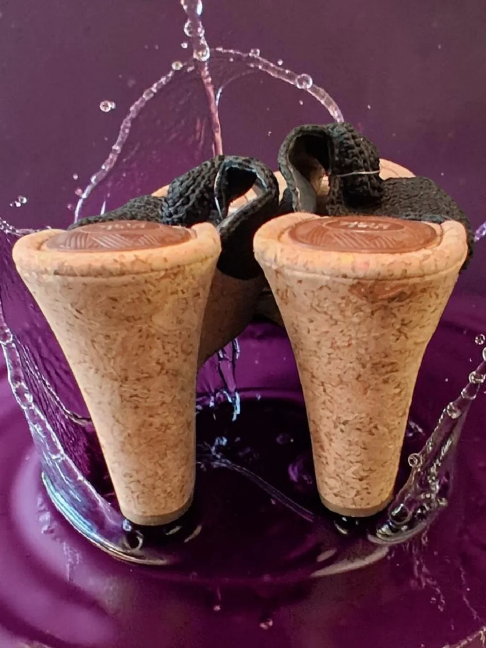 The Sak Black Crochet Slide Sandals